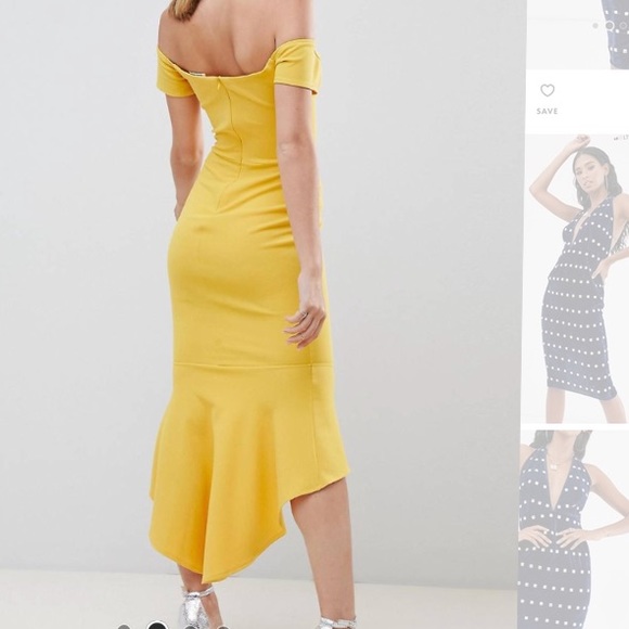 ASOS Bodycon Off-the-Shoulder Mermaid Dress UK 14/US 10 - Picture 2 of 4